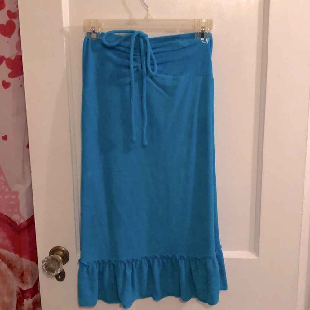 Bright blue bathing suit coverup dress